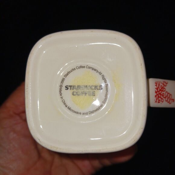 2005 Starbucks Holiday Cup Stars & Snowflakes Ceramic Christmas Coffee Tea 2PC - Picture 9 of 13